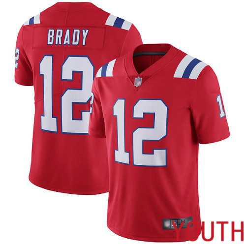 New England Patriots Football #12 Vapor Untouchable Limited Red Youth Tom Brady Alternate NFL Jersey->women nfl jersey->Women Jersey